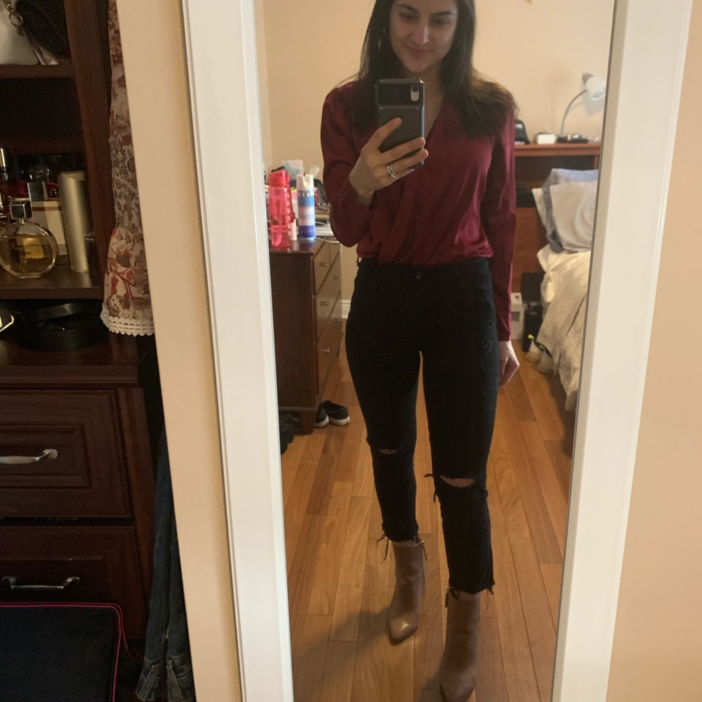 Satin drape bodysuit